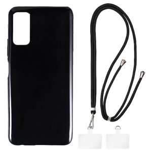 shantime infinix note 7 lite case + universal mobile phone lanyards, neck/crossbody soft strap silicone tpu cover bumper shell for infinix note 7 lite (6.6”)