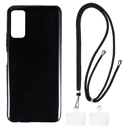 Shantime Infinix Note 7 Lite Case + Universal Mobile Phone Lanyards, Neck/Crossbody Soft Strap Silicone TPU Cover Bumper Shell for Infinix Note 7 Lite (6.6”)