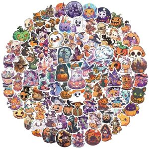halloween stickers for kids, 100pcs waterproof vinyl stickers for water bottles, notebooks, laptops, phone cases, decorative gifts for teen girls