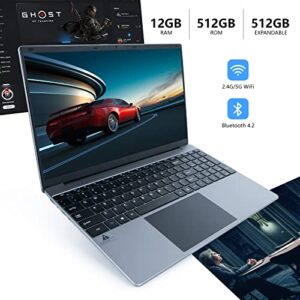 ANMESC Laptop Computer Laptop 15.6" with 1080P FHD Display, Quad-Core Intel Celeron N5095 Processors, 12GB DDR4 512GB SSD,Windows 11 Laptop Computers, 2.4G/5G WiFi, Bluetooth 4.2