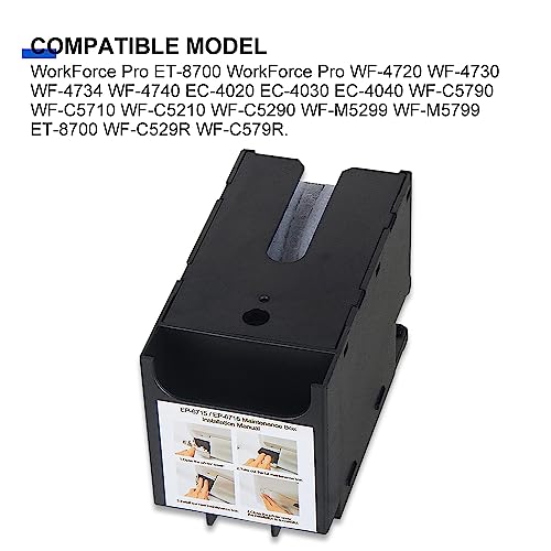 T6715/T6716 Ink Maintenance Box T-6715 T-6716 Compatible for Workforce Pro WF-3820 WF-4820 EC-4020 WF-4830 WF-4720 WF-4834 WF-4734 WF-4730 WF-4740 ET-8700 EC-4030 WF-M5799 WF-C5710 WF-M5299 WF-C5290