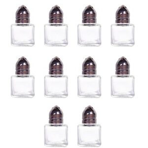 luxshiny 10pcs salt and pepper shakers set mini glass pepper shaker with lid clear spices jars salt shaker condiment storage jar for travel camping picnic lunch dining kitchen