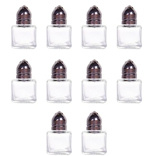 Luxshiny 10pcs Salt and Pepper Shakers Set Mini Glass Pepper Shaker with Lid Clear Spices Jars Salt Shaker Condiment Storage Jar for Travel Camping Picnic Lunch Dining Kitchen