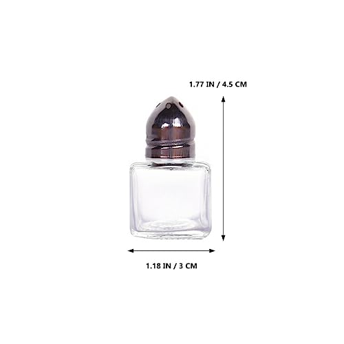 Luxshiny 10pcs Salt and Pepper Shakers Set Mini Glass Pepper Shaker with Lid Clear Spices Jars Salt Shaker Condiment Storage Jar for Travel Camping Picnic Lunch Dining Kitchen