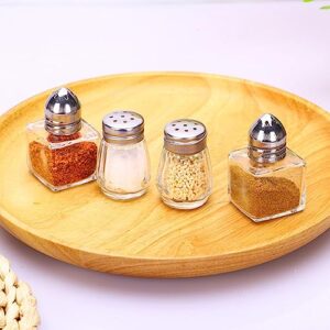 Luxshiny 10pcs Salt and Pepper Shakers Set Mini Glass Pepper Shaker with Lid Clear Spices Jars Salt Shaker Condiment Storage Jar for Travel Camping Picnic Lunch Dining Kitchen