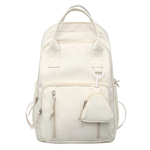 BILIPOPX Kawaii Backpack with Cute Accessories Aesthetic 15.6 Inch Laptop Backpack Pendant (White)