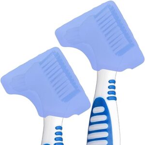 anbbas silicone denture brush cover fit most denture toothbrushes(pack of 2)