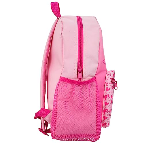 Barbie Backpack 4 Piece Set | Girls School Bag Set | Girls Backpack, Lunch Bag, Water Bottle and Pencil Case Set | Childrens Backpack | Pink