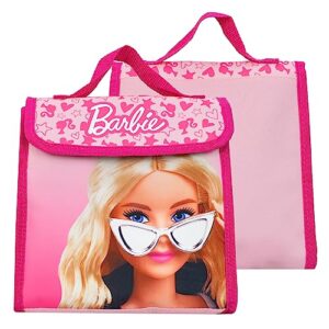 Barbie Backpack 4 Piece Set | Girls School Bag Set | Girls Backpack, Lunch Bag, Water Bottle and Pencil Case Set | Childrens Backpack | Pink