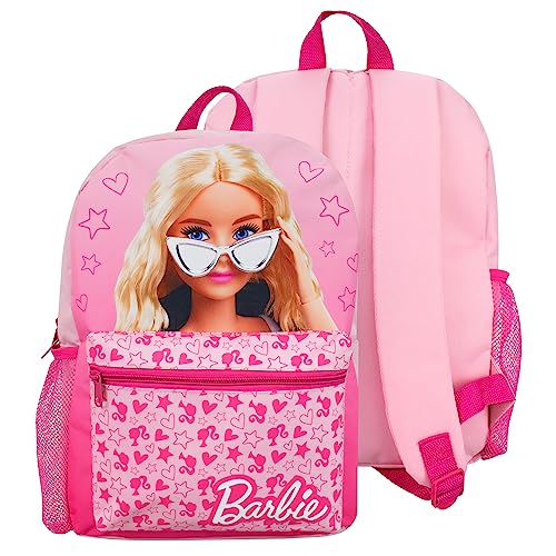 Barbie Backpack 4 Piece Set | Girls School Bag Set | Girls Backpack, Lunch Bag, Water Bottle and Pencil Case Set | Childrens Backpack | Pink