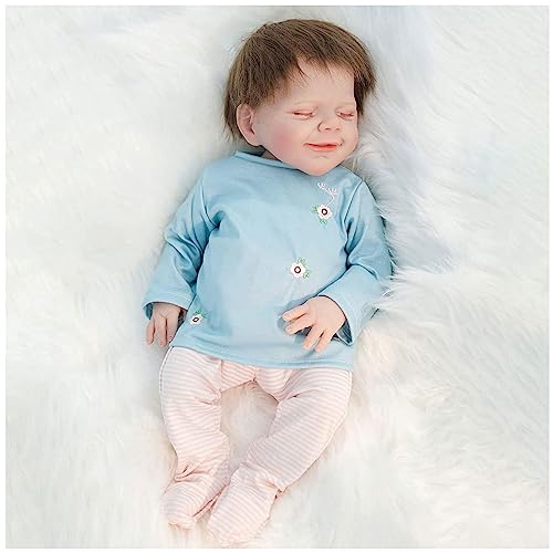 SGTD Reborn Baby Doll, 18 Inch Silicone Babies Girl, Handmade Lifelike Real Life Baby Dolls, Best Birthday Gift for 3+ Girls,D