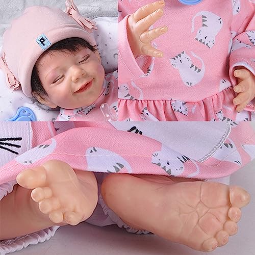 SGTD Reborn Baby Dolls Silicone Full Body, 18 Inch Full Body Silicone Baby Dolls, Handmade Lifelike Best Reborn Dolls, The Best Gift for The Accompany,C