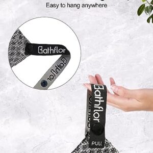 Bathflor Exfoliating Shower Towel with Clip Strap, Exfoliating Washcloth with 2 Sides for Washing & Scrubbing, Premium Japanese Scrub Wash Cloth, Quick Drying, 40inch Length (1 Pack-B)