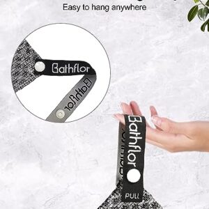 Bathflor Exfoliating Shower Towel with Clip Strap, Exfoliating Washcloth with 2 Sides for Washing & Scrubbing, Premium Japanese Scrub Wash Cloth, Quick Drying, 40inch Length (1 Pack-W)