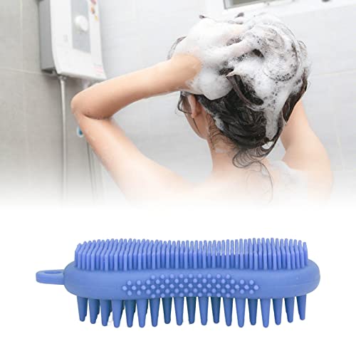 Silicone Body Scrubber Scrub Bath Double Sided Massage Brush Shampoo Bather Bath Brush Brush Tool Household Brush Scrubby Silicon Body Scrubber Washing Scrubbing Double Side Shower Body Sprays (Blue)