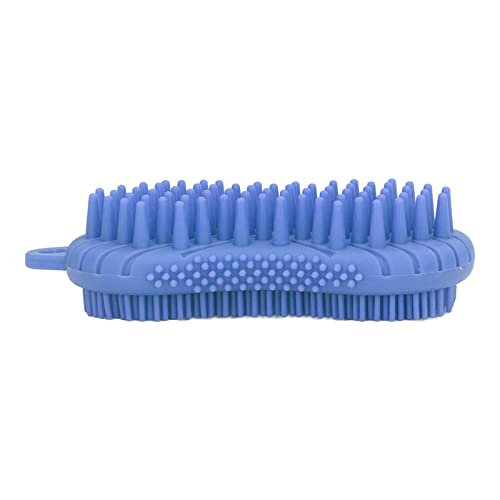 Silicone Body Scrubber Scrub Bath Double Sided Massage Brush Shampoo Bather Bath Brush Brush Tool Household Brush Scrubby Silicon Body Scrubber Washing Scrubbing Double Side Shower Body Sprays (Blue)