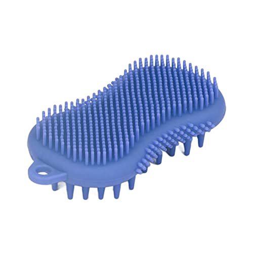 Silicone Body Scrubber Scrub Bath Double Sided Massage Brush Shampoo Bather Bath Brush Brush Tool Household Brush Scrubby Silicon Body Scrubber Washing Scrubbing Double Side Shower Body Sprays (Blue)