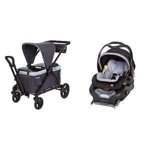 baby trend expedition stroller wagon & secure snap tech 35 infant car seat, nimbus 16.5x16.25x28.5 inch (pack of 1)
