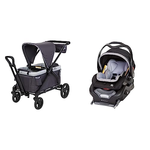 Baby Trend Expedition Stroller Wagon & Secure Snap Tech 35 Infant Car Seat, Nimbus 16.5x16.25x28.5 Inch (Pack of 1)