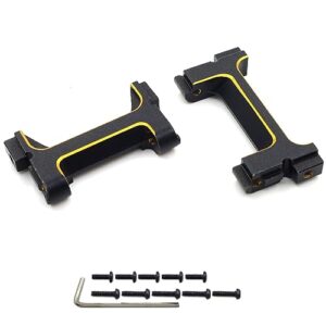 hoplex rc bumper mount aluminum alloy front&rear bumper mounts set for traxxas trx4m upgrade parts 1/18 rc crawler car(black gold)