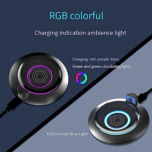 NUHFUFA Magnetic Charging Dock for Pokemon GO Plus+ 2023 Accessories, with Silicone Protective Cover Case Charging Station with RGB Colorful Lights