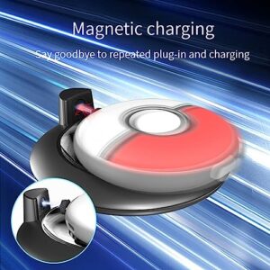 NUHFUFA Magnetic Charging Dock for Pokemon GO Plus+ 2023 Accessories, with Silicone Protective Cover Case Charging Station with RGB Colorful Lights