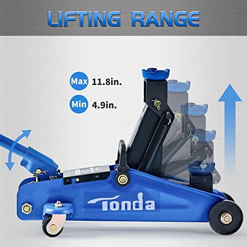 TONDA Floor Jack Blue and Jack Stands Yellow