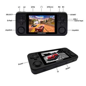 RG351P Retro Handheld Game Console Open Source Linux System 3.5 inch IPS 320*480 Screen RK3326 1.5GHz 3500mAh Battery 2500 Classic Games Support PSP/N64 Game Gift Portable Player (RG351P-Black)