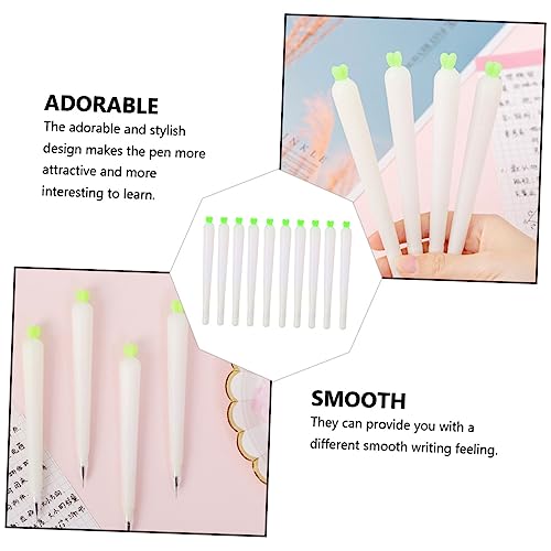 NUOBESTY 10pcs Black Gel Pen Cartoon Carrot Pen Cute Carrot Ink Pen Lovely Ballpoint Pen Black Ink Pens Stylus for Ball Point Pens Black Multi-function Handwriting Pens Pens Work