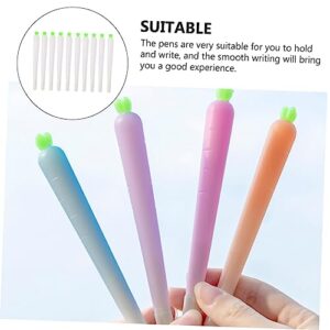 NUOBESTY 10pcs Black Gel Pen Cartoon Carrot Pen Cute Carrot Ink Pen Lovely Ballpoint Pen Black Ink Pens Stylus for Ball Point Pens Black Multi-function Handwriting Pens Pens Work