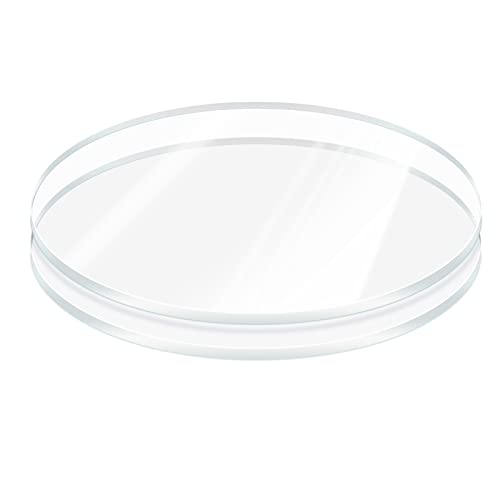 2 Pieces 1/4" Round Plexiglass Sheet, 9 Inch Diameter Clear Acrylic Circle, Round Cake Disk Acrylic Sheet, Plexiglass Table Top, Round Acrylic Backdrop