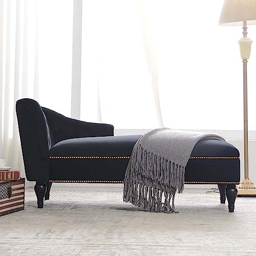 Heliosphere Velvet Sofa with Chaise Lounge Sleeper Sofa, Modern Sofa Bed Couch with Button Tufted & Nailhead Trim, Sturdy Wooden Legs Support, Sleeper Sofa for Living Room Bedroom Office