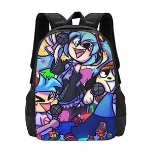 Fri-day Cartoon Night Fun-kins Backpack Cartoon Laptop Backpacks Lightweight Fashion Travel Daypack Large Capacity Multifunction Adjustable Straps Bags For Women Men