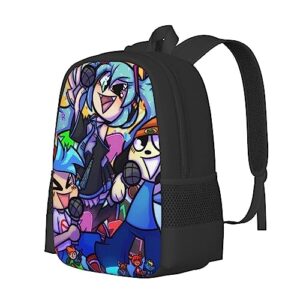 Fri-day Cartoon Night Fun-kins Backpack Cartoon Laptop Backpacks Lightweight Fashion Travel Daypack Large Capacity Multifunction Adjustable Straps Bags For Women Men