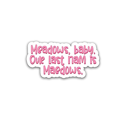 Miraki Meadows Baby Our Last Name Is Meadows Sticker, Dark Romance Sticker, Smutty Sticker, Book Sticker, Water Assitant Die-Cut Vinyl Booktok Decals for Laptop, Phone, Water Bottles, Kindle Sticker