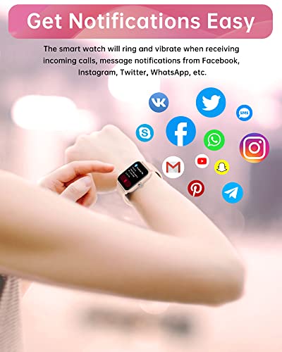 Smart Watches for Men Women (Answer/Make Call), Alexa Built in, 1.8" Full Touch Screen Fitness Tracker with Heart Rate SpO2 Sleep Monitor IP68 Waterproof Smart Watch for iPhone Android Phones, Pink,Bl