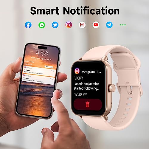 Faweio Smart Watch, Bluetooth 5.3 Answer/Make Call, Alexa Built in, 1.8" Fitness Tracker with Heart Rate SpO2 Sleep Monitor, Smart Watches for Men Women iPhone Android Compatible IP68 Waterproof