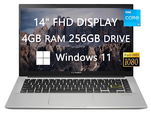 ASUS - Vivobook Laptop, 14" FHD Display, Intel 10th Gen i3-1005g1 Processor, X413JA- 211.VBWB, 4GB RAM, 256GB(128GB SSD+128GB Card), Windows 11 Home, Fast Charge, Bluetooth, White, LIONEYE HDMI Cable