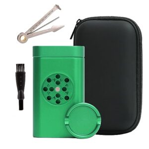 vickdge portable grinder container box, large capacity storage box with magnetic lid, best travel kit, green