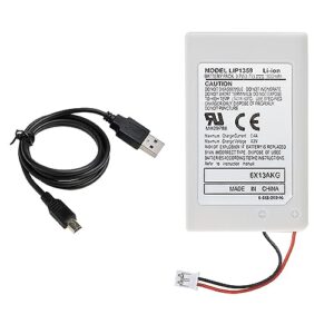 finera 3.7v 1800mah lip1359 battery replacement for ps3 controller with charging cable