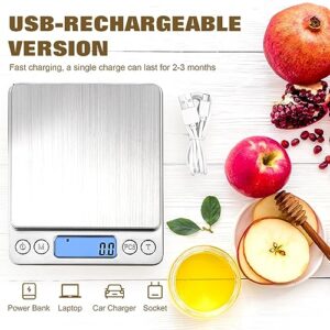 OGWAI Food Scale Rechargeable, Multifunction Kitchen Scale Digital with Peeling Weight Grams and Oz, Digital Gram Kitchen Scale for Food - Kitchen Small Appliances