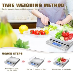 OGWAI Food Scale Rechargeable, Multifunction Kitchen Scale Digital with Peeling Weight Grams and Oz, Digital Gram Kitchen Scale for Food - Kitchen Small Appliances