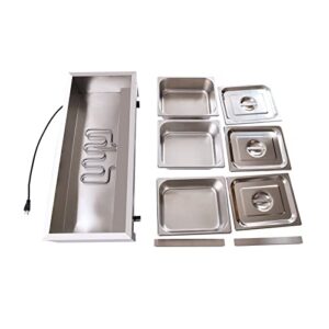 1500W Electric Buffet Warmer Server Chafing Dish Buffet Tray Food Warmer Set 3 Compartment Buffet Server Chafing Dish Stainless Steel Chafing Server Set Buffet Server Warmer Food Insulation