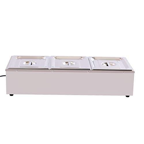 1500W Electric Buffet Warmer Server Chafing Dish Buffet Tray Food Warmer Set 3 Compartment Buffet Server Chafing Dish Stainless Steel Chafing Server Set Buffet Server Warmer Food Insulation