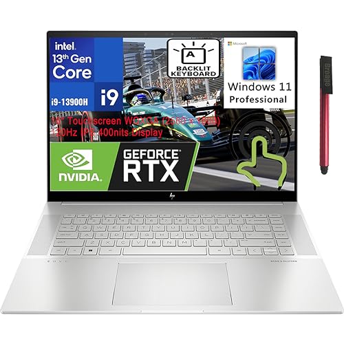 2023 HP ENVY 16" Touchscreen WQXGA (2560 x 1600) Gaming Laptop Premium Creator Workstation Computer, 13th Gen Intel 14-Core i9-13900H, GeForce RTX 4060 8GB, 64GB DDR5 RAM, 4TB PCIe SSD, Windows 11 Pro