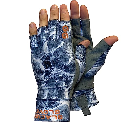 Glacier Glove Ascension Bay Sun Glove, Medium, Gray Water Camo