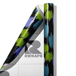 Rwraps Blue Abstract Allay Pain Gloss Vinyl Film Wrap 59in x 6in W/Application Card Vinyl Vehicle Car Film Sheet Roll