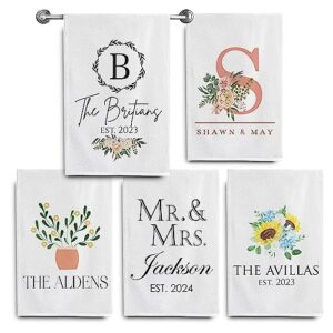 myetchey custom dish towel | 32" x 12" personalized kitchen towel | housewarming gift | wedding gift | personalized dish towel | housewarming gift