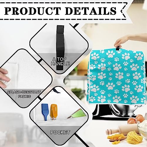 Baxinh Dog Paw Print Mixer Cover Kitchen Appliance Cover Fits for Coffee Maker, Blender and Stand Mixer, Dustproof Blender Cover for 5 Quart and All 8 Quart Stand Mixer, Kitchen Small Appliance