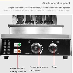 110V US Plug Fun Creative Pattern Waffle Machine, Commercial Fun Shaped Waffle Machine, Temperature Controlled Waffle Equipment, Stainless Steel Silver, Party Fun Snacks, Kitchen Utensils